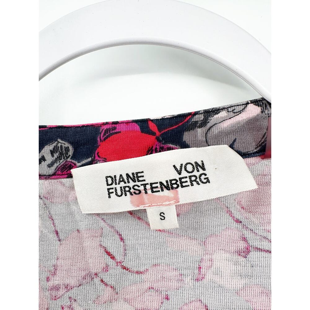DVF Elita Wrap Dress – Long Sleeve Printed Silk Jersey Mini - Picture 5 of 6